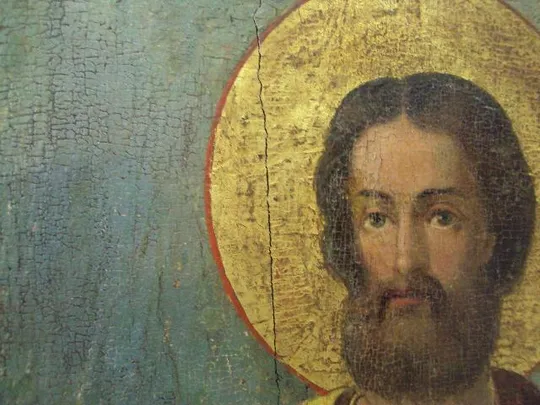 Икона Святой Иоанн Воин дерево Святой Иван Воин большая  размер 107,5 х 51,8 см №13818 З аукціону