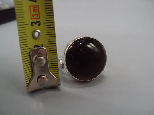 Купити Кольцо круглая темно-коричневая вставка камень серебро Украина вес 15,81 г 21 размер №15745