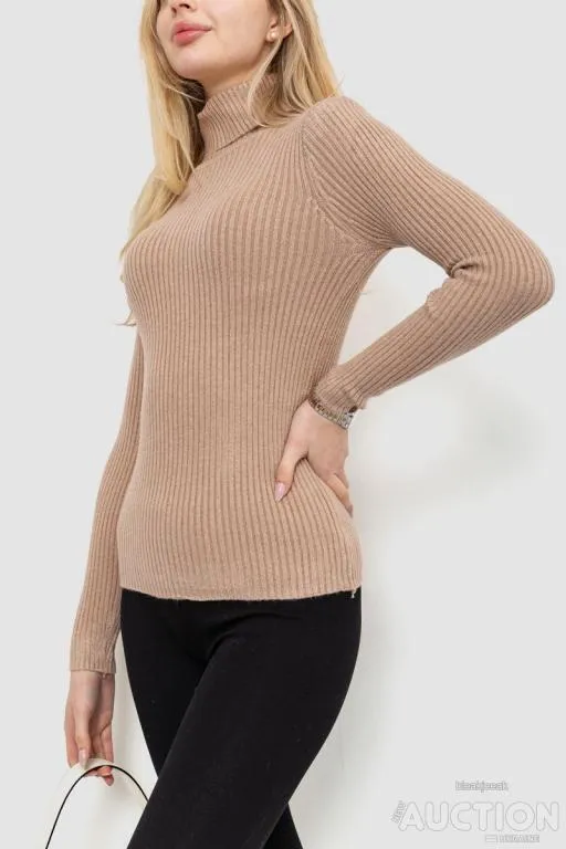 Гольф женский однотонный, цвет бежевый, 244R001 З аукціону