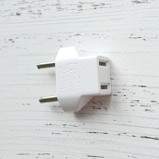 Мережевий перехідник адаптер з американської на євро вилку EU розетка 6A 125V-250V Білий З аукціону