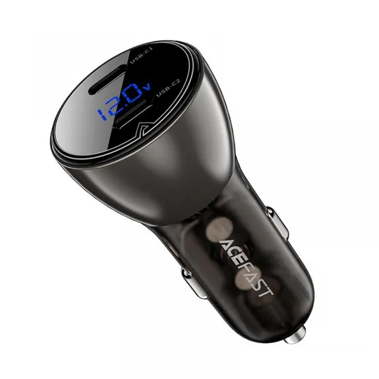 АЗУ Acefast B10 metal car charger 60W (USB-C + USB-C) with digital display З аукціону
