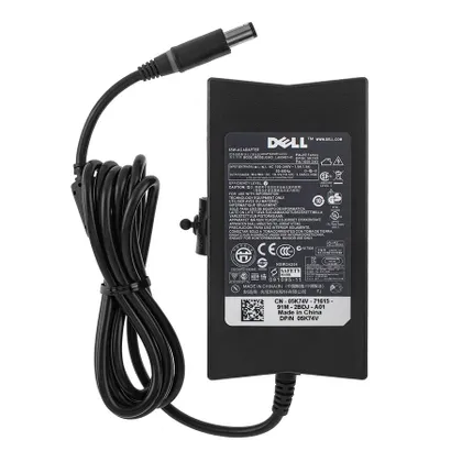фото, Оригінальний блок живлення для ноутбука DELL 19.5V, 3.34A, 65W, 7.4*5.0-PIN, Black, SLIM RECTANGULAR