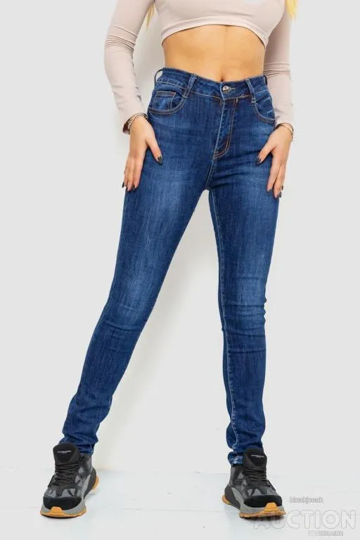 Джинсы женские с потертостями, цвет синий, 214R1413 Ціна