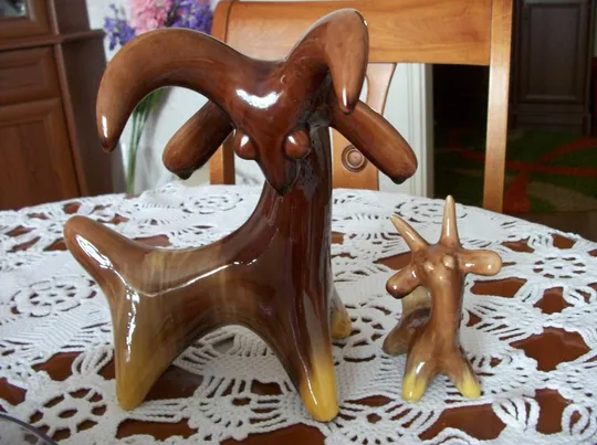 Статуэтка СССР. Козлики Дивные звери. 2-Две Редкие. Проторьевы. Васильковский майоликовый Завод 1960 Ціна