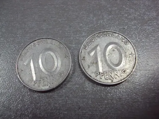монета гдр 10 пфеннигов 1952 лот 2 шт №8514 Недорого