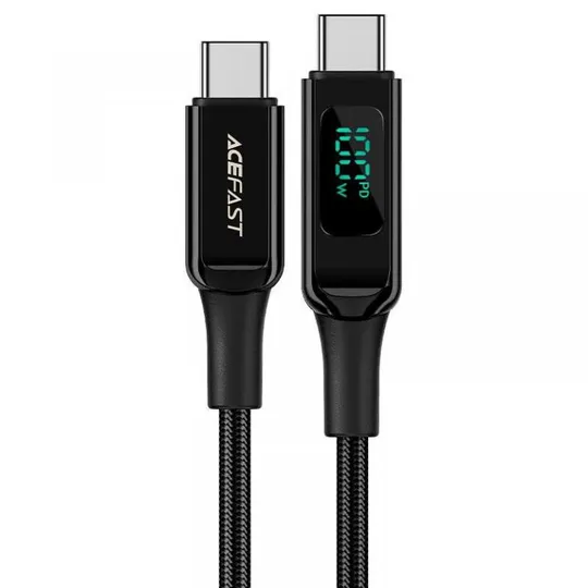 Дата кабель Acefast C6-03 USB-C to USB-C 100W zinc alloy digital display braided (2m) Ціна