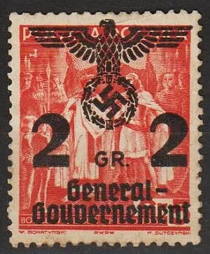 фото, 1940 - Рейх - GG - Надрук 2 Mi.17 (*)