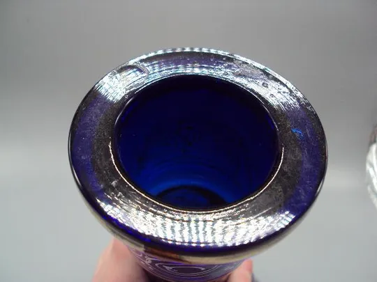 Колба для кальяна или ваза кобальт Иран король Шах Реза Пехлеви кобальтовое роспись 26 см №13660 Недорого