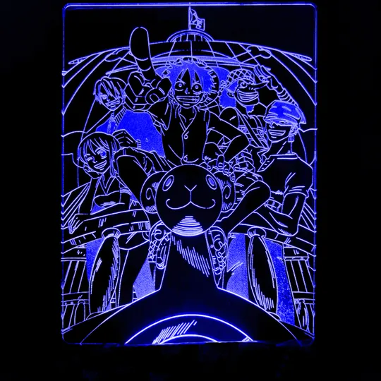 Акриловий світильник-нічник Манки Д. Луффи 2 (Monkey D. Luffy) синій tty-n000919 Ціна