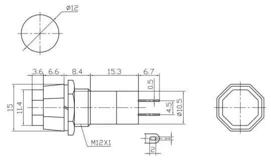 Купити PBS-14A Кнопка з фіксацією  OFF-(ON), 2pin, 1А, 250V, червона