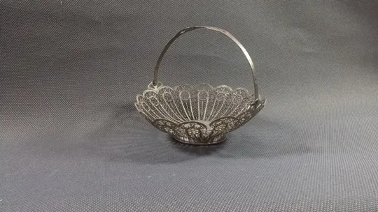 Скань ваза корзинка мельхиор советский БУ с дефектом Недорого