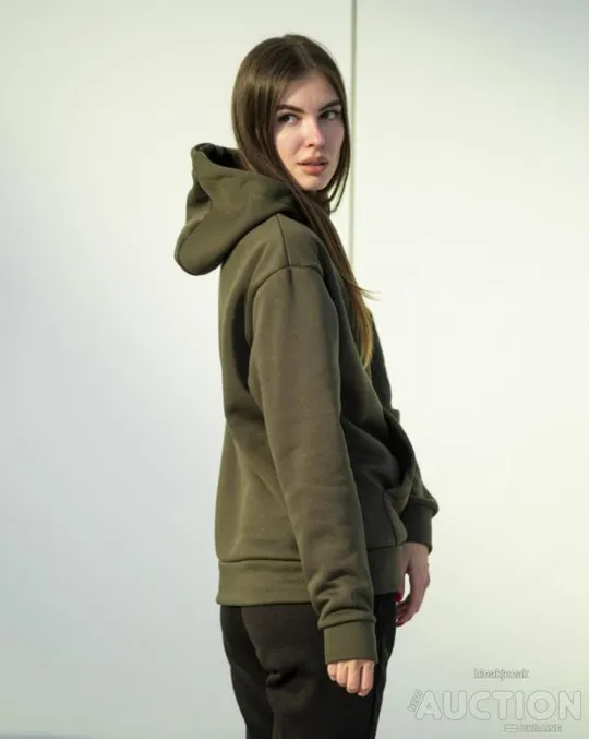 Унісекс худи утеплене Karian колір хакі Де купити