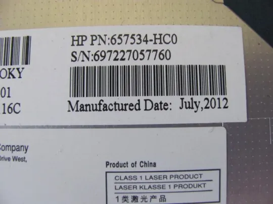 №32-1 DVD/RW привод 657534-HC0 для ноутбука HP DV7-7000 g6-2000 g6-2xxx 6465b 635 З аукціону