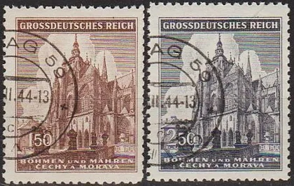 фото, 1944 - Рейх - Богемія - 600 років Собора Св.Віта Mi.140-41  _2,50 €