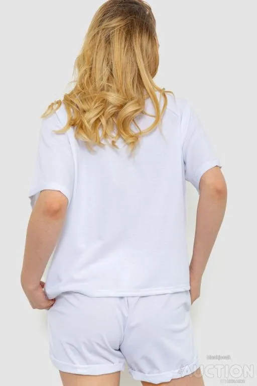 Костюм женский однотонный, цвет белый, 244R039 Продаж