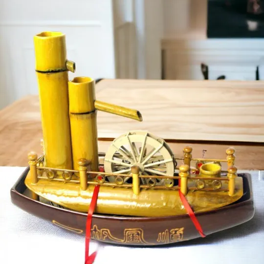 Настольный бамбуковый фонтан для дома, офиса 31,5х37х14 см Корабль Інтернет-аукціон