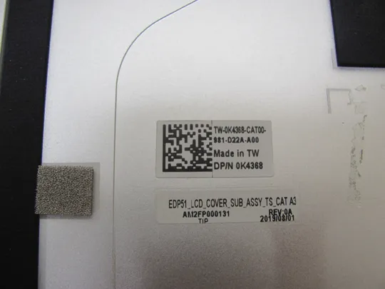 номер0971-4 кришка матриці Кришка дисплея Тильна кришка Корпус матриці Верхня кришка matrix cover Top Case LCD Cover Rear Lid Back Cover Housing Cabinet  0K4368 AM2FP000130 AM26W000401 0M7JT3 для Dell XPS 15 7590 P56F 9570 оригінал Недорого