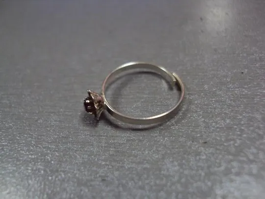 Кольцо женское цветочек на ногу серебро 925 проба вес 0,74 г безразмерное №10725 З аукціону