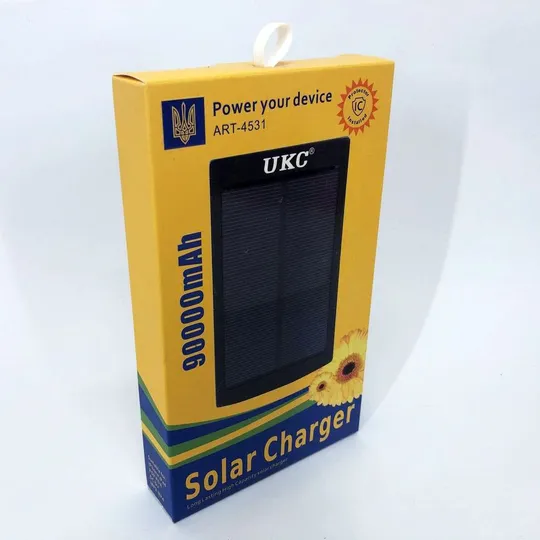 УМБ Power Bank Solar 90000 mAh мобільне зарядне з сонячною панеллю та лампою, Power Bank Charger Батарея Характеристики