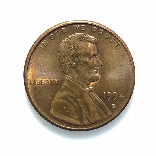 #416 США 1 цент 1994 Лінкольн Цент (Мітка монетного двору: D - Денвер) Ціна