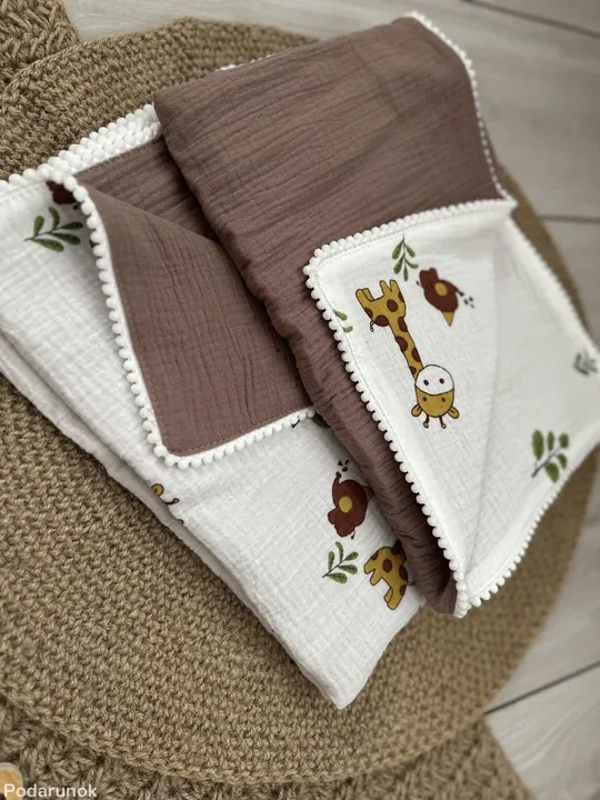 Купити Плед муслиновий 100% бавовна дитячий 70*100 см (різні кольори) жирафи