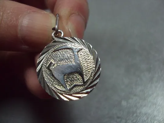 Подвеска кулон круглый гороскоп зодиак козерог серебро 925 проба вес 2,46 г №11884 Інтернет-аукціон