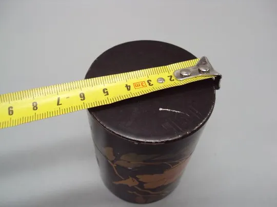 Чайная шкатулка чайница коробочка для чая Китай узор цветок металл размер 8,7 х 5,9 см №13167 З аукціону