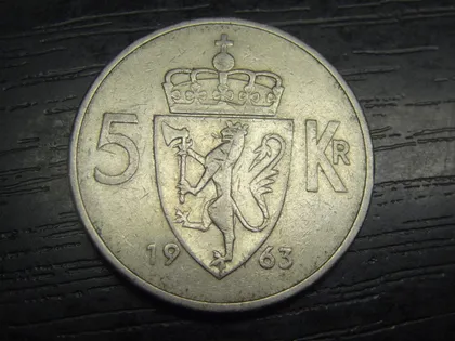 фото, 5 крон 1963 Норвегія