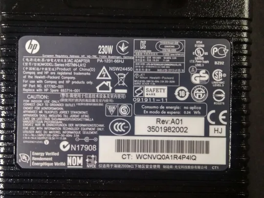 230W Док станция HSTNN-U1X + БП HP PA-1231-66HJ для мощных ноутбуков HP Elitebook 8740w 8760w 8770w З аукціону