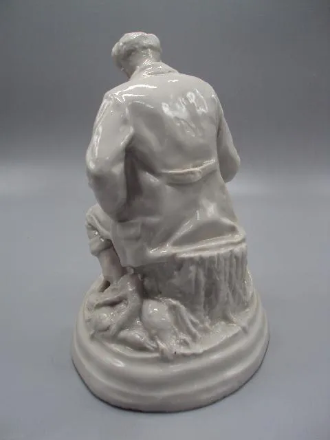 Фигура фарфор статуэтка Вербилки охотник с собакой и ружьем охота мужчина высота 19,5 см №14505 З аукціону