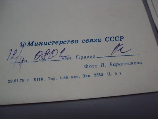 Открытка телеграмма цветы фото В. Баранникова 1979 год лот 2 шт №16153 Недорого