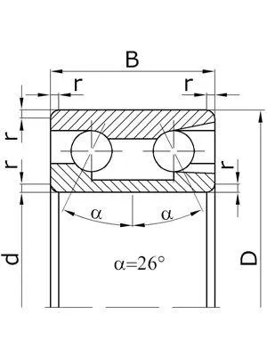 Купити подшипник 3056206 (bearing 3206 2RS) радиально-упорный однорядный шариковый ГПЗ-3 ГОСТ 4252-75