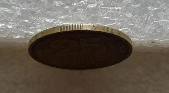 (7133) 25 копійок 1992 3БАм різновид розколів в слові "КОПІЙОК" на реверсі (25 копеек 1992 3БАм брак) Недорого