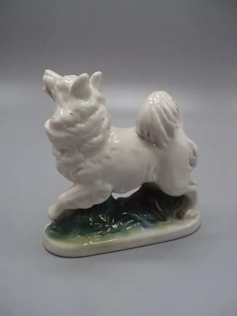 Фигура фарфор статуэтка Гжель собака лайка собачка высота 11,7 см №258 Де купити