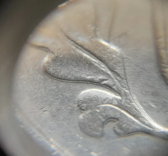 (6443) 50 копійок 1992 1ААк царапини штемпеля та зминання на аверсі (50 копеек 1992 1ААк брак) Продаж