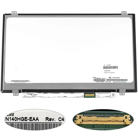 Матриця 14.0 N140HGE-EAA (1920*1080, 30pin(eDP, 220cd/m2 (!!!)), LED, SLIM (вертикальні вушки), матова, роз'єм праворуч знизу) для Ціна