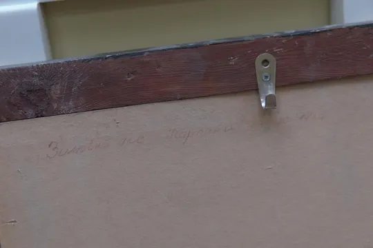 картина Зимний пейзаж Нарбут, картон масло В раме 47х58,5 см, без рамы 39,5х49,5 см №43 Недорого