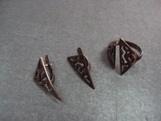 Бижутерия набор серьги и кольцо клеймо 91ЛJ Jenavi посеребрение №11567 Ціна