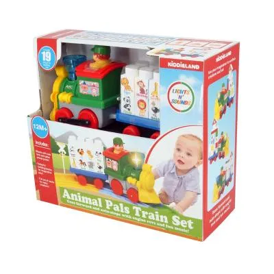 Развивающая игрушка Kiddieland с конструктором и железной дорогой - Паровозик с животными (061853) З аукціону