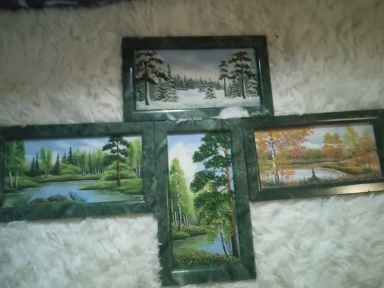 Картины из полудрагоценных камней на мраморе Ціна