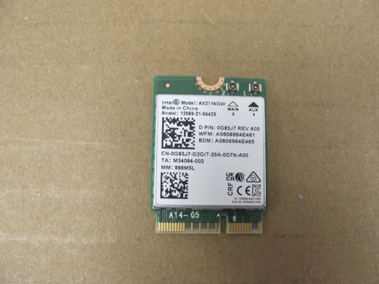 номер0755-17 WI-FI модуль AX211NGW 0G83J7  для  Dell Latitude 5520 5530 E5530 5531 Precision 3560 3561 plus 16 7260 оригінал Ціна