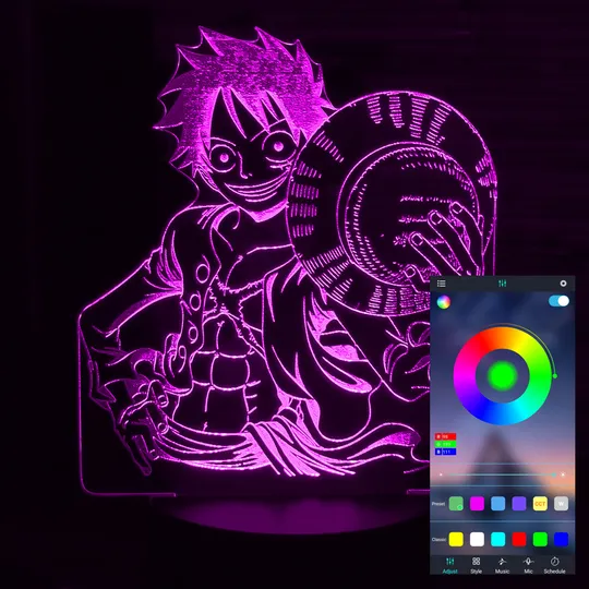 Акриловий світильник-нічник керування з телефона Манки Д. Луффи (Monkey D. Luffy) tty-n000616 Ціна