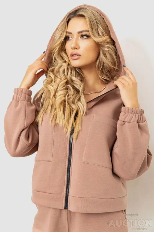 Спорт костюм женский на флисе, цвет бежевый, 102R402 Де купити