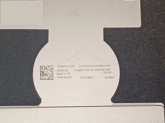 номер1056-1 кришка матриці 0MC6T9 з петлями для Dell  XPS17 XPS 17 9700 Precision 5750 Кришка дисплея Тильна кришка Корпус матриці Верхня кришка matrix cover Top Case LCD Cover Rear Lid Back Cover Housing Cabinet оригінал в Україні