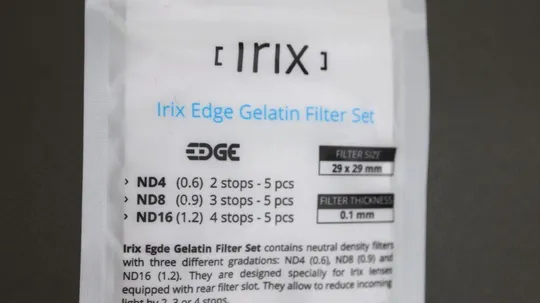 набор желатиновых фильтров ND4, ND8, ND16 размером 29х29мм IRIX Edge Filter Set З аукціону