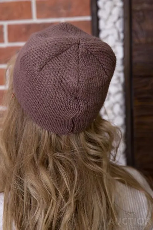 Женская шапка коричневого цвета, со стразами, 167R7787 З аукціону