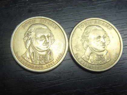 фото, 1 долар 2007 США Джон Адамс (два різновиди)