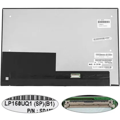 фото, Матриця 16.0" LP160UQ1-SPB1 (3840 * 2400, 40pin (eDP, 600cd/m2, 100% sRGB, IPS), LED, SLIM (без додаткової панелі), матова, роз'єм