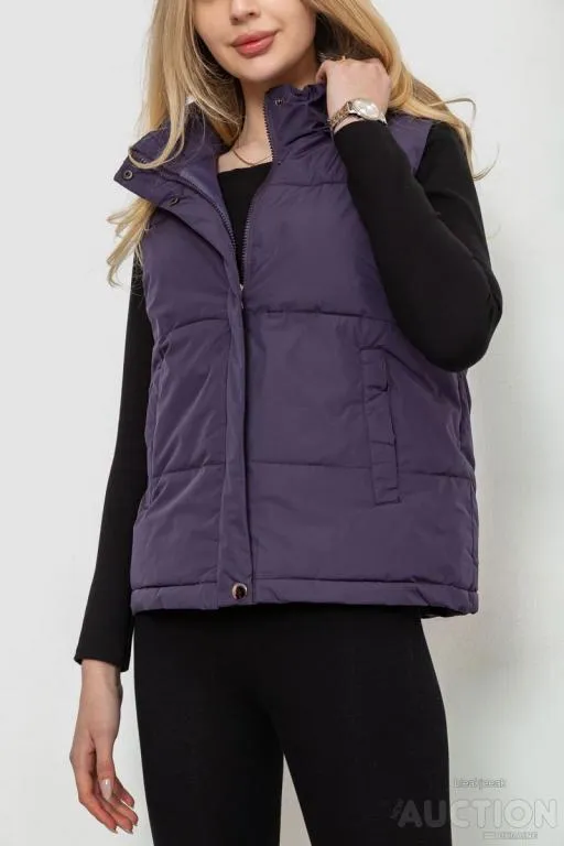 Жилет женский с капюшоном, цвет темно-фиолетовый, 243R20232 З аукціону