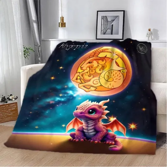 Плед 3D авторский со знаком зодиака на 2024 год Козерог 2758_A 12869 160х200 см Ціна